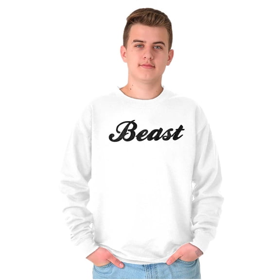 Beast Motivation Workout Gym Fitness Men's Big & Tall Crewneck Sweatshirt Brisco Brands 3X