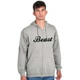 thumbnail image 1 of Beast Motivation Workout Gym Fitness Men's Big & Tall Graphic Zip Up Hoodie Brisco Brands 5X, 1 of 2