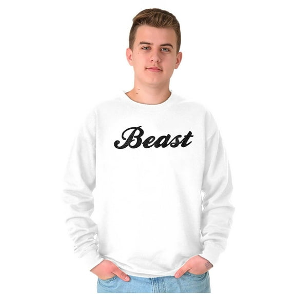 Beast Motivation Workout Gym Fitness Men's Big & Tall Crewneck Sweatshirt Brisco Brands 5X