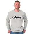 thumbnail image 1 of Beast Motivation Workout Gym Fitness Men's Big & Tall Long Sleeve Graphic Tee Brisco Brands 3X, 1 of 2