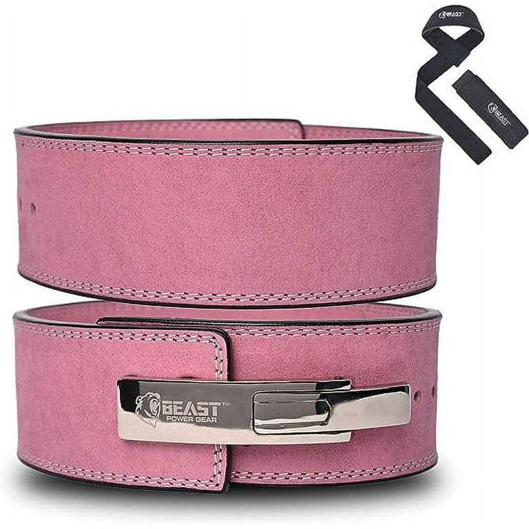 Beast Power Gear Weight Lifting Belt with Free Strap - 4 Inches Wide 10MM  13MM Lever Belt Weightlifting with Lever Buckle 