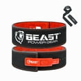 thumbnail image 1 of Beast Power Gear Weight Lifting Belt with Free Strap - 4 Inches Wide 10MM 13MM Lever Belt Weightlifting with Lever Buckle, 1 of 5
