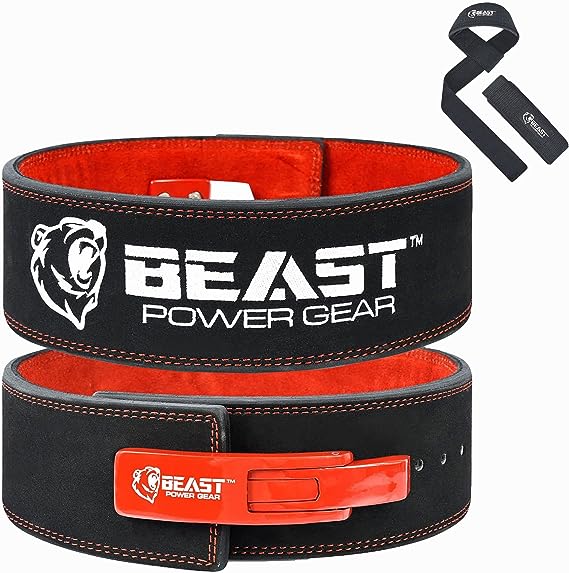 Beast Power Gear Weight Lifting Belt with Free Strap 4 Inches Wide