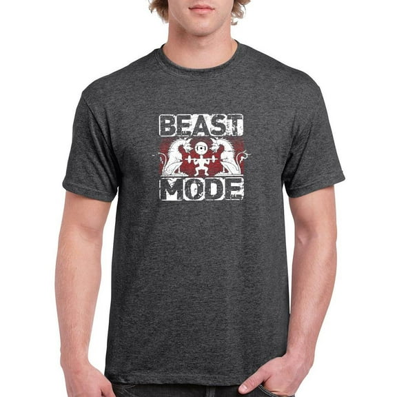 Beast Powerlifting Mode T-Shirt Men -Image by Shutterstock, Male Large