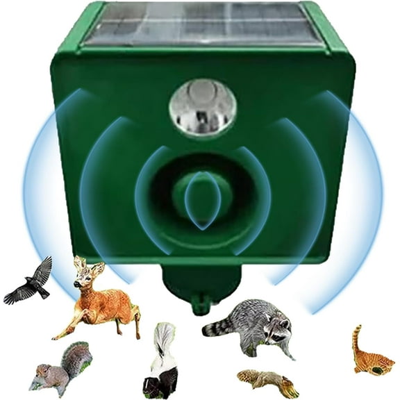 Beast Repellent Solar Warning Lights with Loud Volume, Solar Strobe Light with Motion Sensor Security Alarm Flashing Solar Security Alarm Lights for Orchard Farm Barn Yard