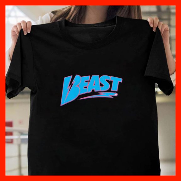 Beast Retro 80s Lightning Bolt Graphic T-Shirt - Bold Vintage Style Tee T1965, Softstyle for Unisex, Inclusive Sizing to 5XL