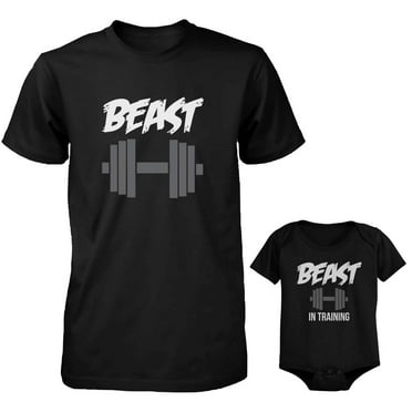 Beast and Beast In Training Dad and Baby Matching Shirt and Bodysuit