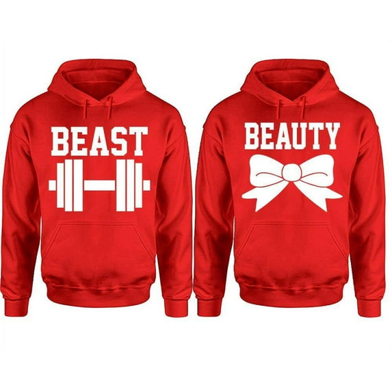 Beast and Beauty Couple Matching Pullover Hoodies