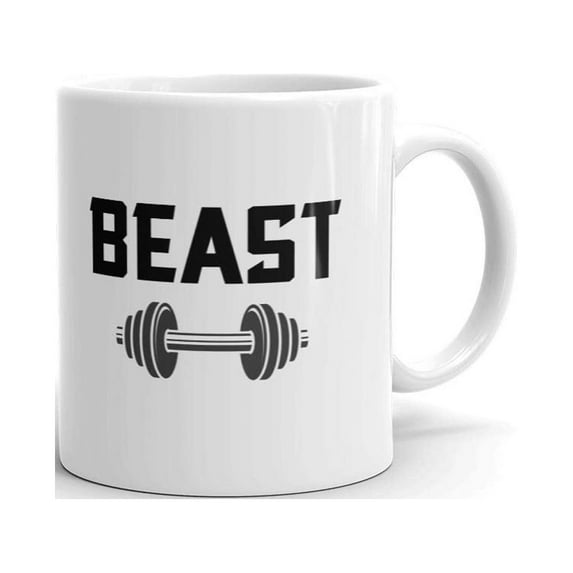 Beast with Dumbbells Large Man Coffee Tea Ceramic Mug Office Work Cup Gift15 oz