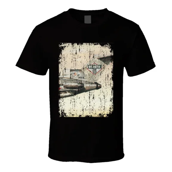 Beastie Boys Licensed To Ill 1986 Album Worn Look Cover Black T Shirt