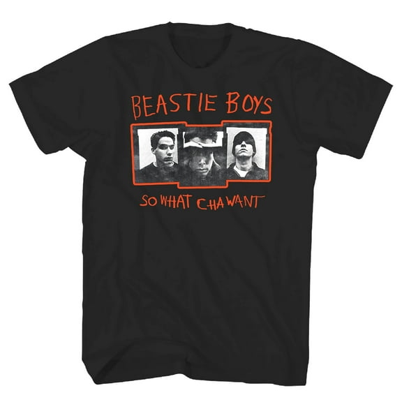 Beastie Boys Men's What Cha Want Red Logo T-Shirt Black 3X-Large | Officially Licensed Merchandise