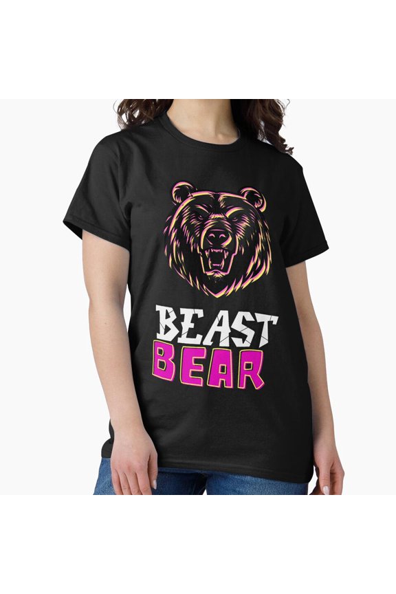 Beastly Bear Animal Simple Art Design Apparel Best Gift Idea Unisex T-Shirt up to Size 5XL