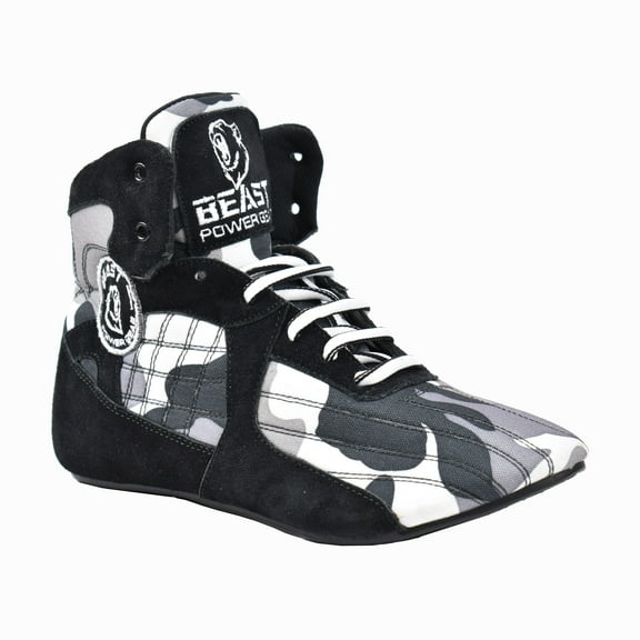 Beastpowergear Bodybuilding Weightlifting MMA Cross-Trainer & Wrestling Shoes For Mens Gray Camo