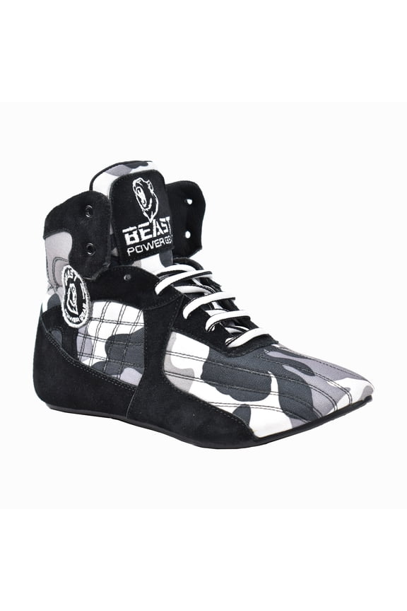 Beastpowergear Bodybuilding Weightlifting MMA Cross-Trainer & Wrestling Shoes For Mens Gray Camo