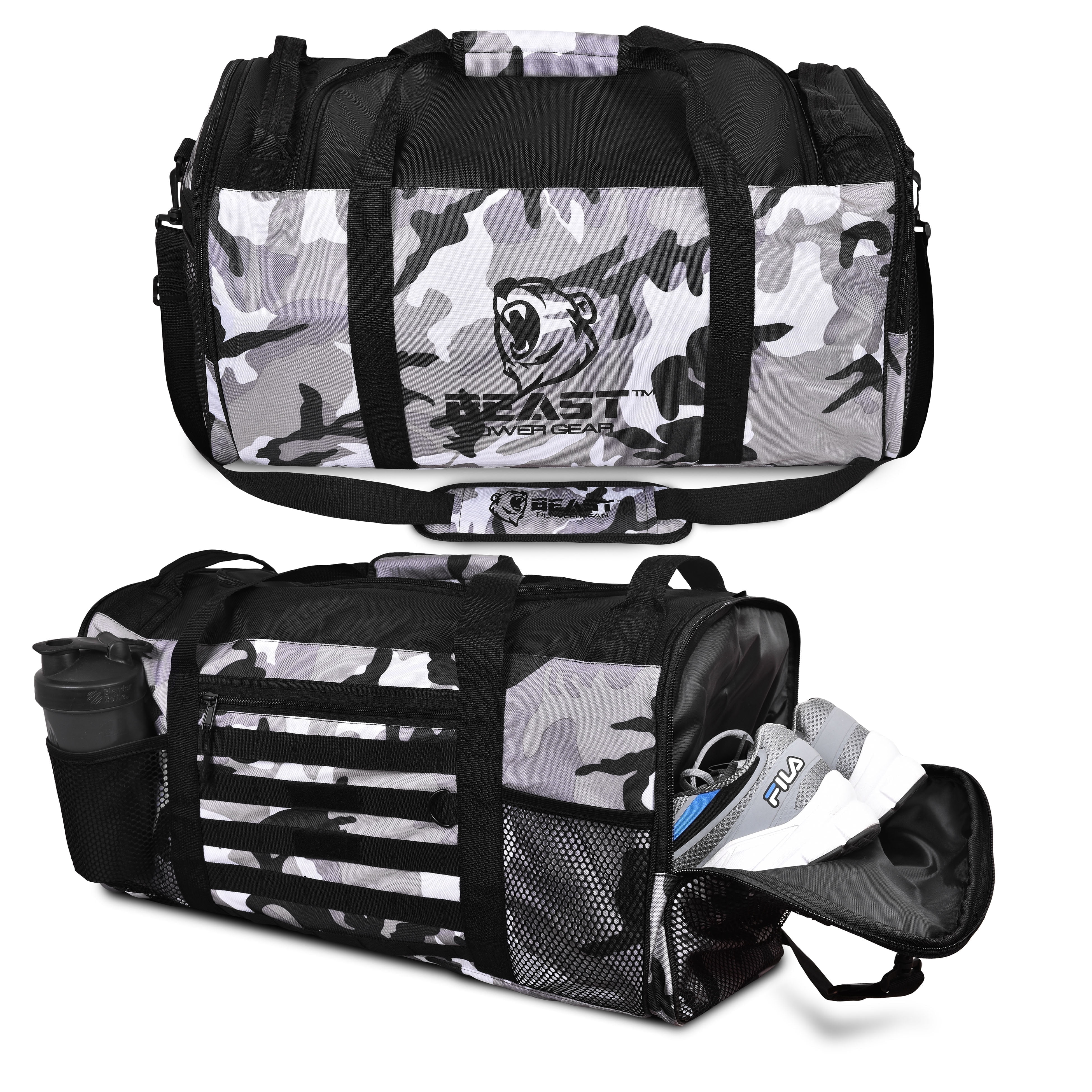 Beastpowergear Gym Duffle Bag- Workout, Boxing, MMA, Sports Bag with Shoes Compartment and Adjustable Shoulder Strap for Men and Women.