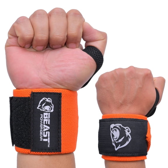 Beastpowergear Heavy Duty Workout Wrist Wraps 18” Wrist Support for Fitness, Bodybuilding, Weightlifting, Powerlifting, Strength Training for Men and Women.