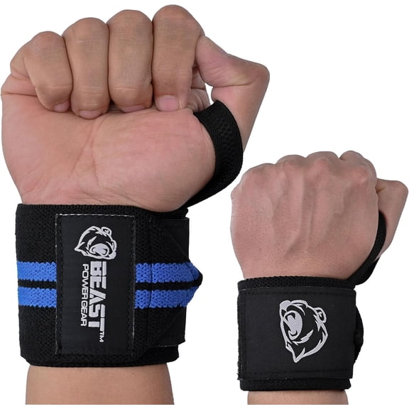 Beastpowergear Heavy Duty Workout Wrist Wraps 18” Wrist Support for Fitness, Bodybuilding, Weightlifting, Powerlifting, Strength Training for Men and Women.
