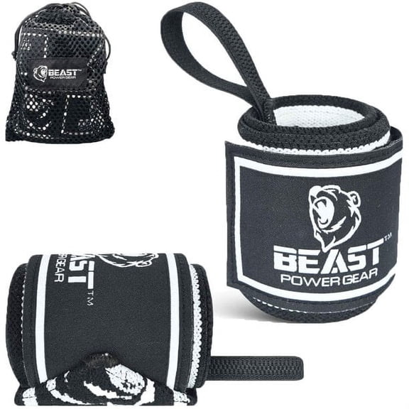 Beastpowergear Wrist Wraps |Competition Grade|18 Inch Professional Quality Provides Additional Wrist Support During Weightlifting, Powerlifting, Strength Training.