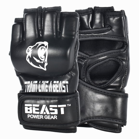 Beastpowergear MMA Gloves, UFC Gloves, Kickboxing Gloves with Open Palms, Boxing Gloves, Punching Bag Gloves, Sparring, Muay Thai, Thump Padding for Men & Women