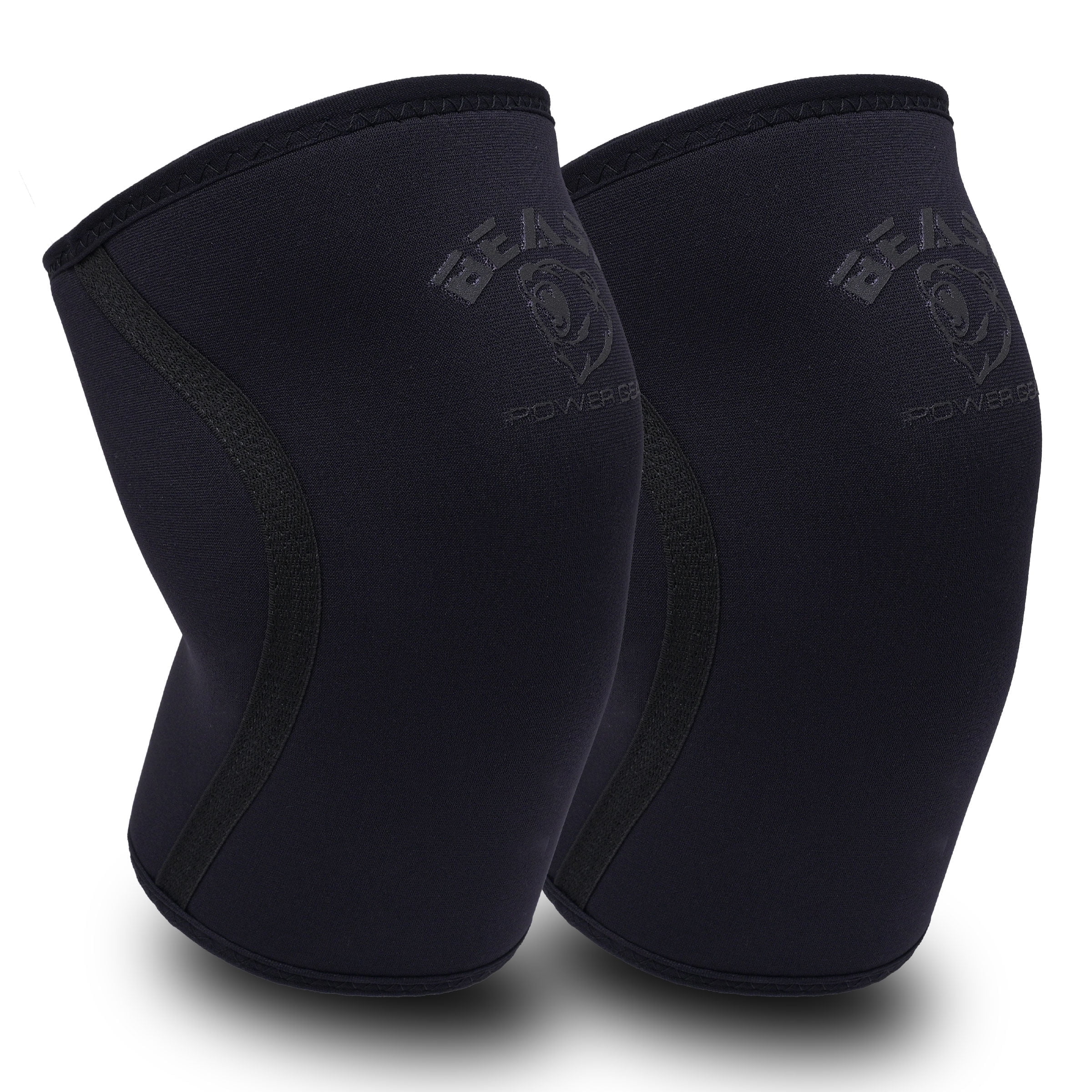 Beastpowergear Neoprene Compression Knee Sleeves 5MM & 7MM Support for Squats, Gym CrossFit Training, Powerlifting, Weightlifting, Wrestling for Men & Women (Black/White, Small)