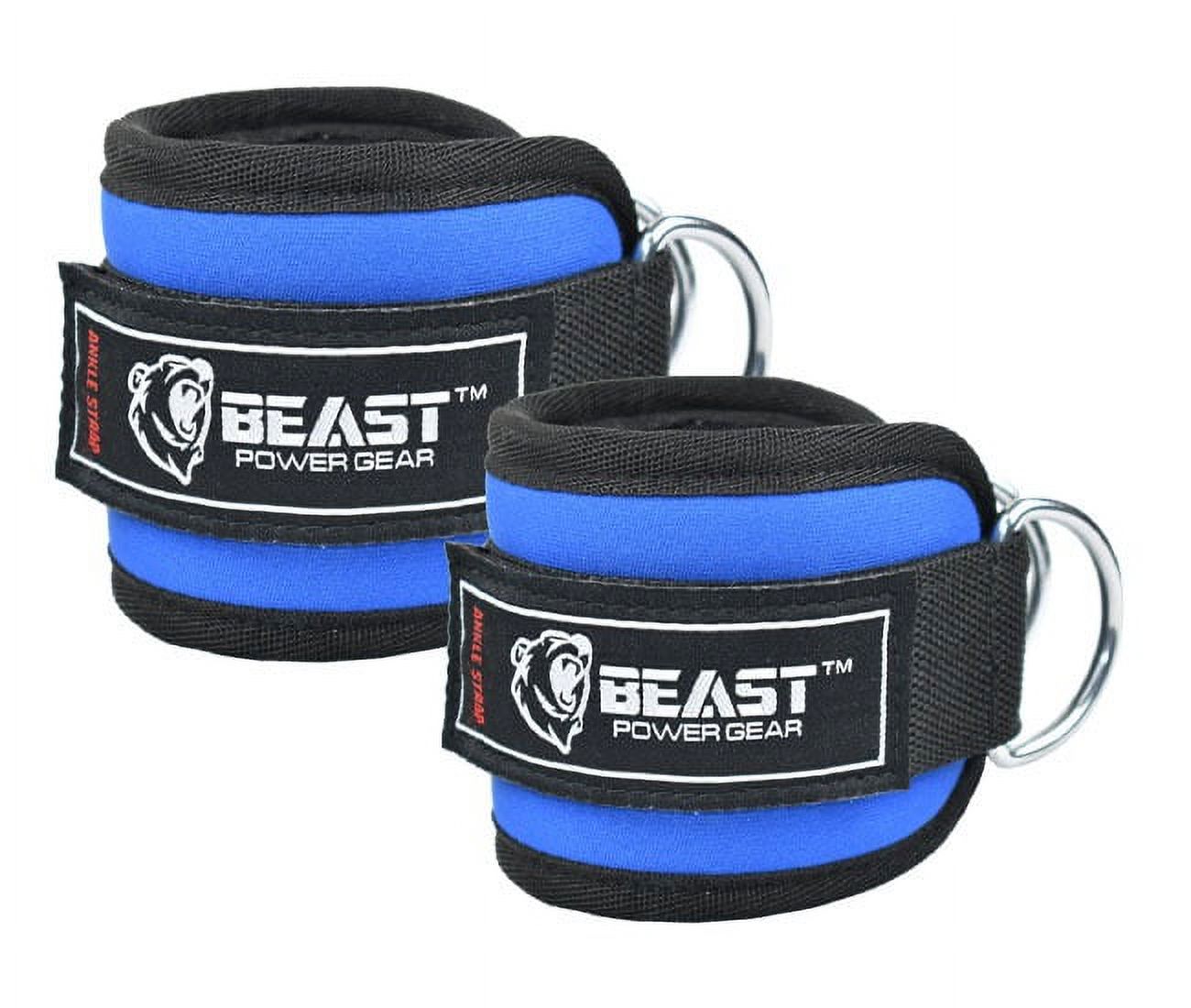 Beastpowergear Padded Ankle Strap Single & Pair for Cable Machine, Kickbacks, Glutes, Abs and