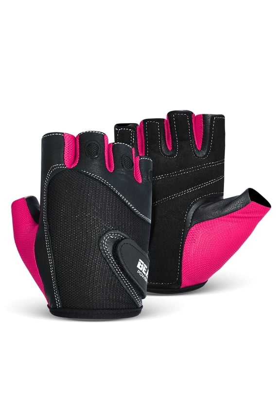 Beastpowergear Workout Gloves for Women(Pair) Padded Durable Leather Palm, Washable, Half-Finger, Womens Workout Gloves Designed & Sized Specially for Women