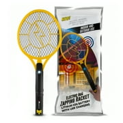 Beastron Bug Zapper Electric Fly 3000V USB Rechargeable, Mosquito Racquet Killer Racket with LED Light & 2 Layer Mesh (Large Size), Yellow