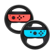 Beastron Racing Games Steering Wheel Compatible with Nintendo Switch Mario Kart, Joy-Con Steering Wheel, Black 2 Pack