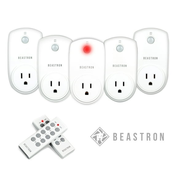 Beastron Wireless Remote Controlled Electrical Outlet (5 Pack)