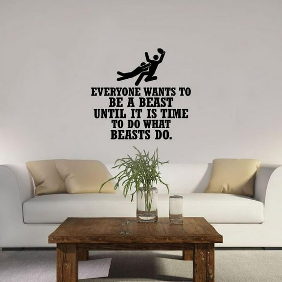 What Beasts Do Rugby Quote Wall Sticker Room Vinyl Wall Art Decals Sport Activities/ Rugby Fitness Inspiration Training Home Gym Vinyl Stickers Motivational Wall Art Decoration Size (10x10 inch)