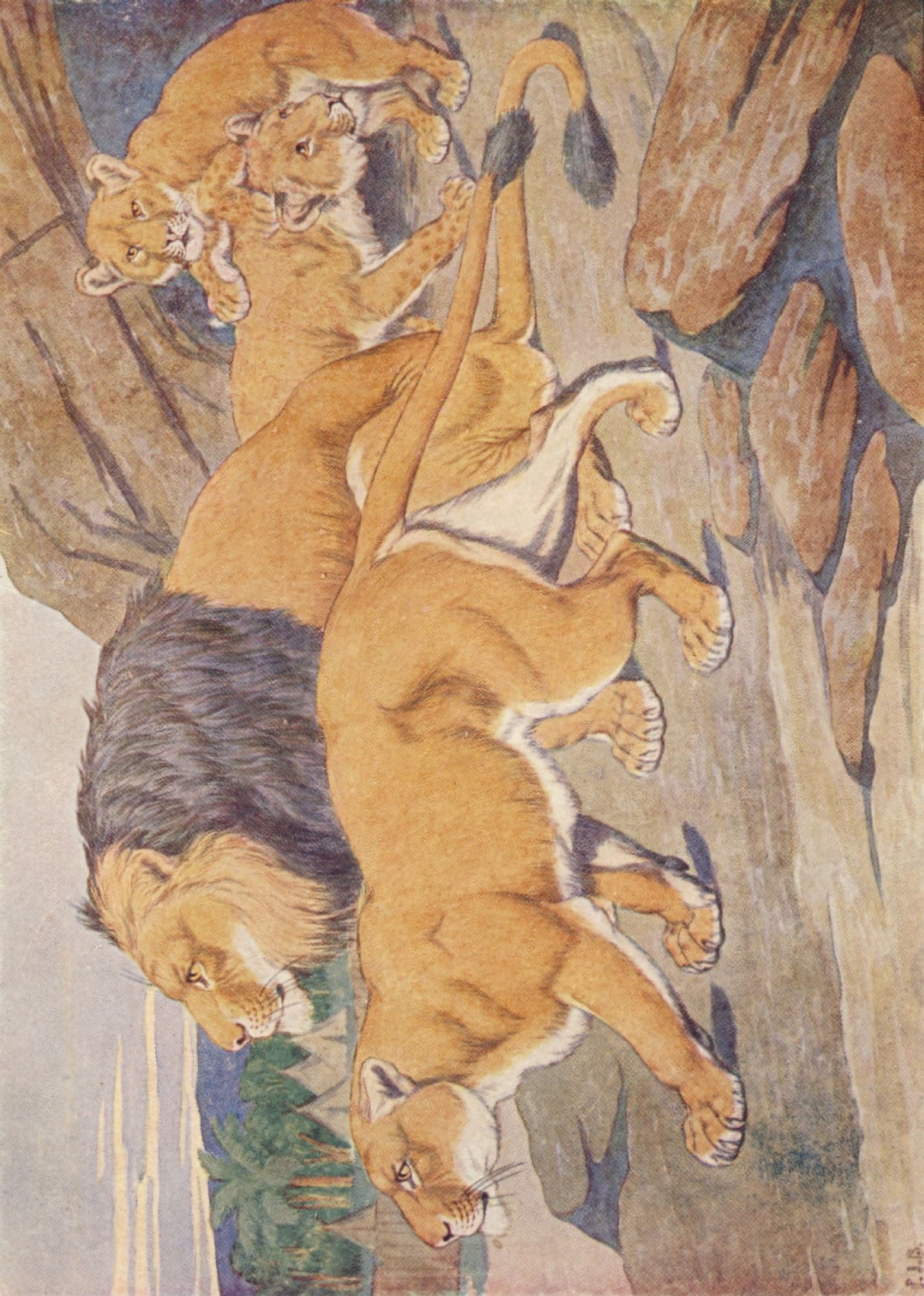Beasts Shown to the Children nd Lions Canvas Art - Percy J Billinghurst (24 x 36)