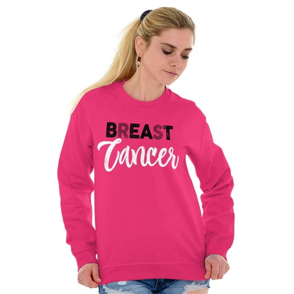 Beat Breast Cancer Support Awareness Women Plus Size Crewneck Sweatshirt Brisco Brands 4X
