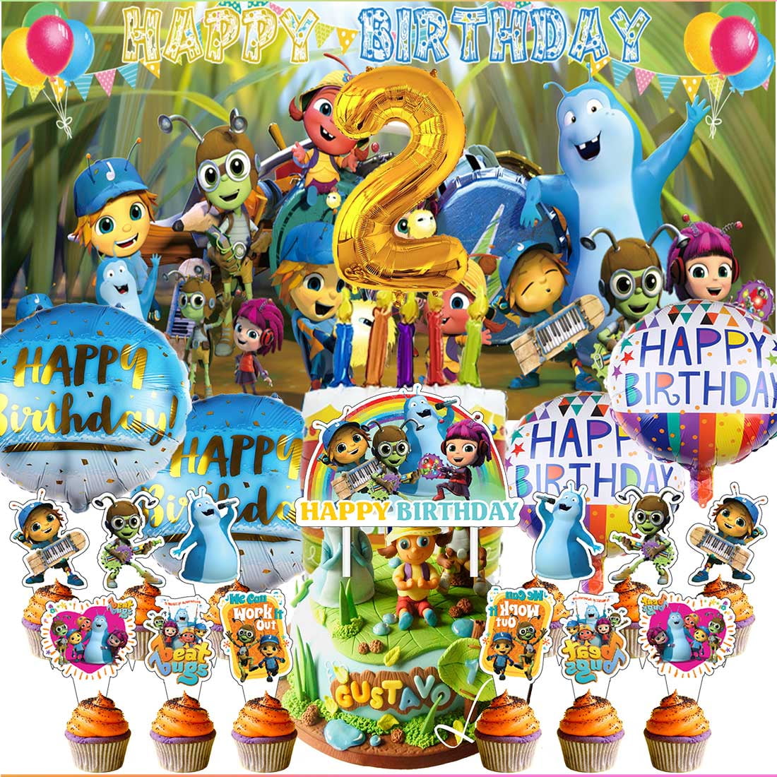Beat Bugs Party Supplies Decor 2nd Kit Balloons Birthday Cake Topper Beat Bugs Party Supplies Decor 2nd Kit Balloons Birthday Cake Topper