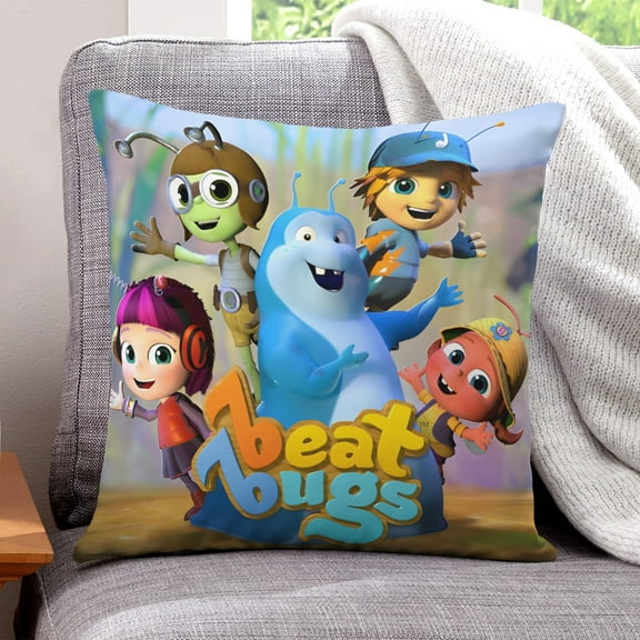 Beat Bugs Pillow Cover Pillow Case Throw Pillowcase Soft & Comfortable 20X20 inch Short Plush Cushion Case Pillowslip