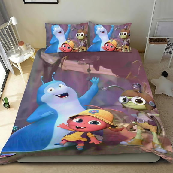 Beat Bugs-themed Bed Sheet Set Three Piece Set Comfortable And Skin Friendly Unique Design Home Decor Gifts For Family Friends fans36x75Inches90cm*190cm