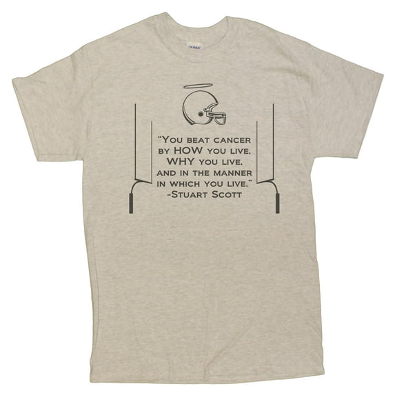 Beat Cancer By How You Live Stuart Scott Tribute Men's T-Shirt (Ash, X-Large)