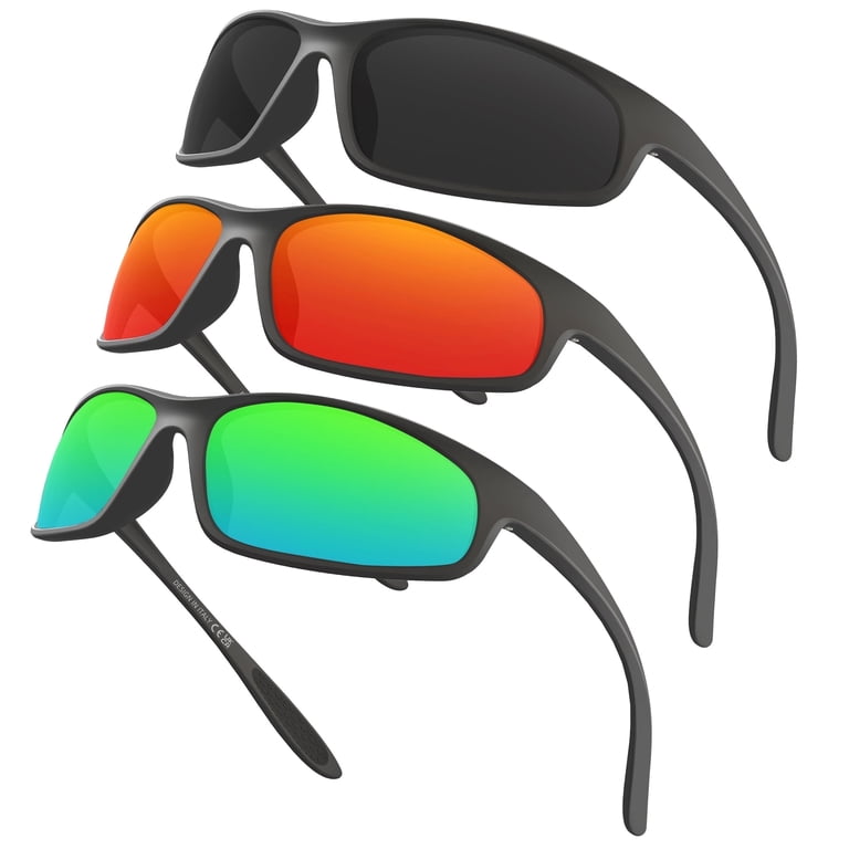 3 Pack Polarized Wrap Around Sunglasses UV400 Protection Sport Shades Amazon.com: Foliful 3 Pack Polarized Sports Sunglasses for  main image 4