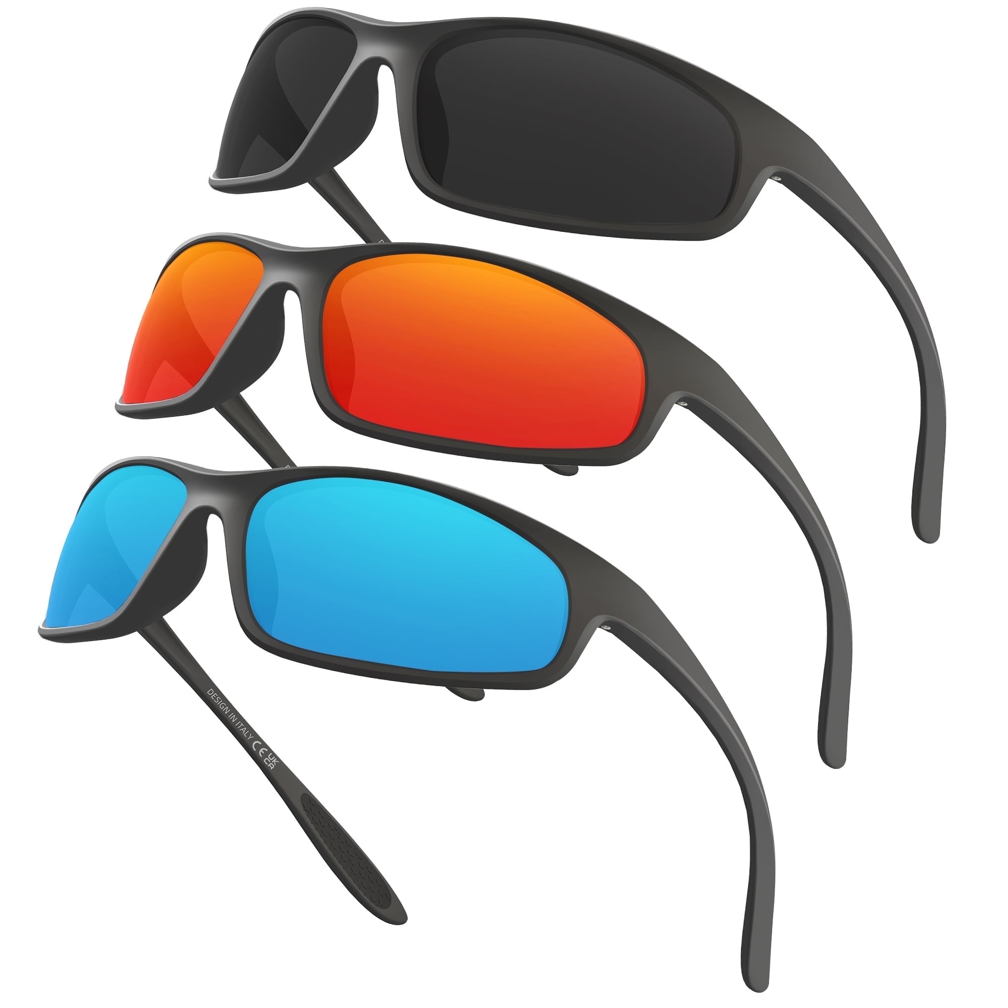 CAREFULLY Sports Sunglasses for Men Women UV400 Protection 3 Pack Set