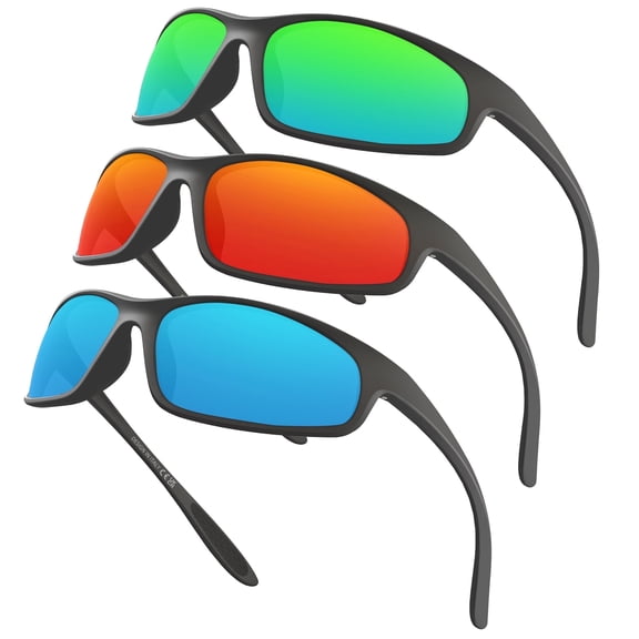 CAREFULLY Sports Sunglasses for Men Women UV400 Protection 3 Pack Set