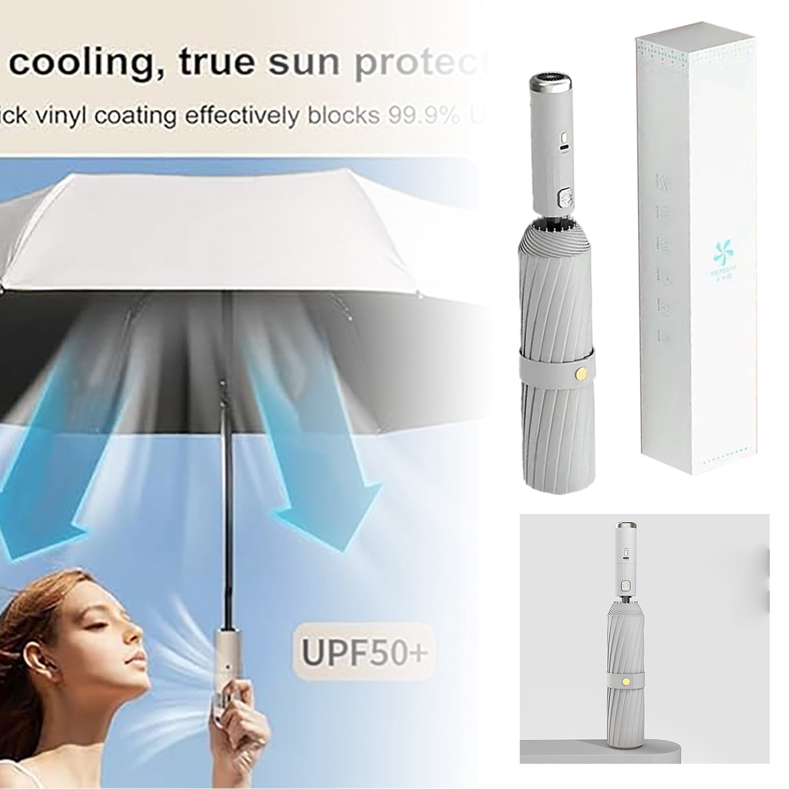 Beat The Heat In with Our Fan Enhanced Umbrella for Sunny Weather Extra Large Umbrellas for