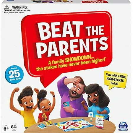 Beat The Parents Classic Family Trivia Game, Kids Vs Parents, with 25 Bonus Cards for Ages 6 and up