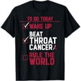 thumbnail image 1 of Beat Throat Cancer Rule the World Survivor Awareness Gift T-Shirt, 1 of 6