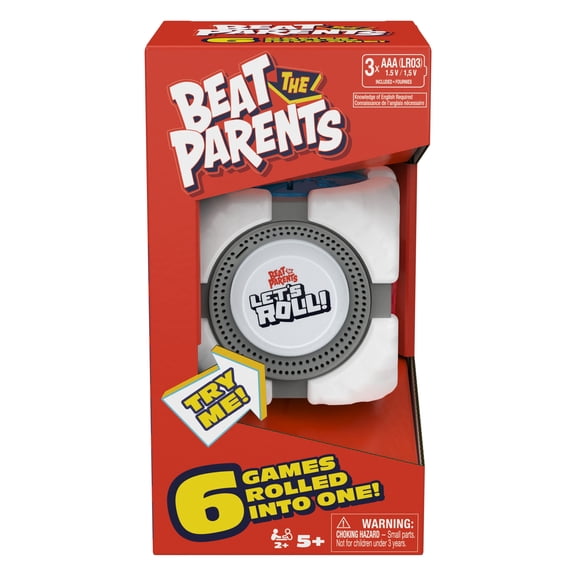 Spin Master Games, Beat the Parents: Lets Roll!, 6-in-1 Electronic Game Cube, 2-6 Players, for Ages 5 and up