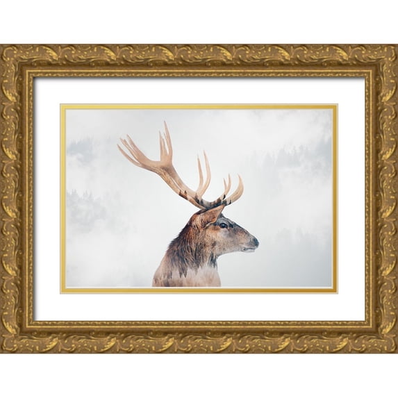 Beata, Angyalosi 24x17 Gold Ornate Wood Framed with Double Matting Museum Art Print Titled - Stag