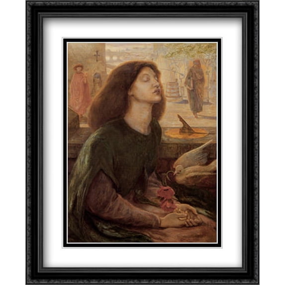 Beata Beatrix 2x Matted 28x34 Large Black Ornate Framed Art Print by Rossetti, Dante Gabriel