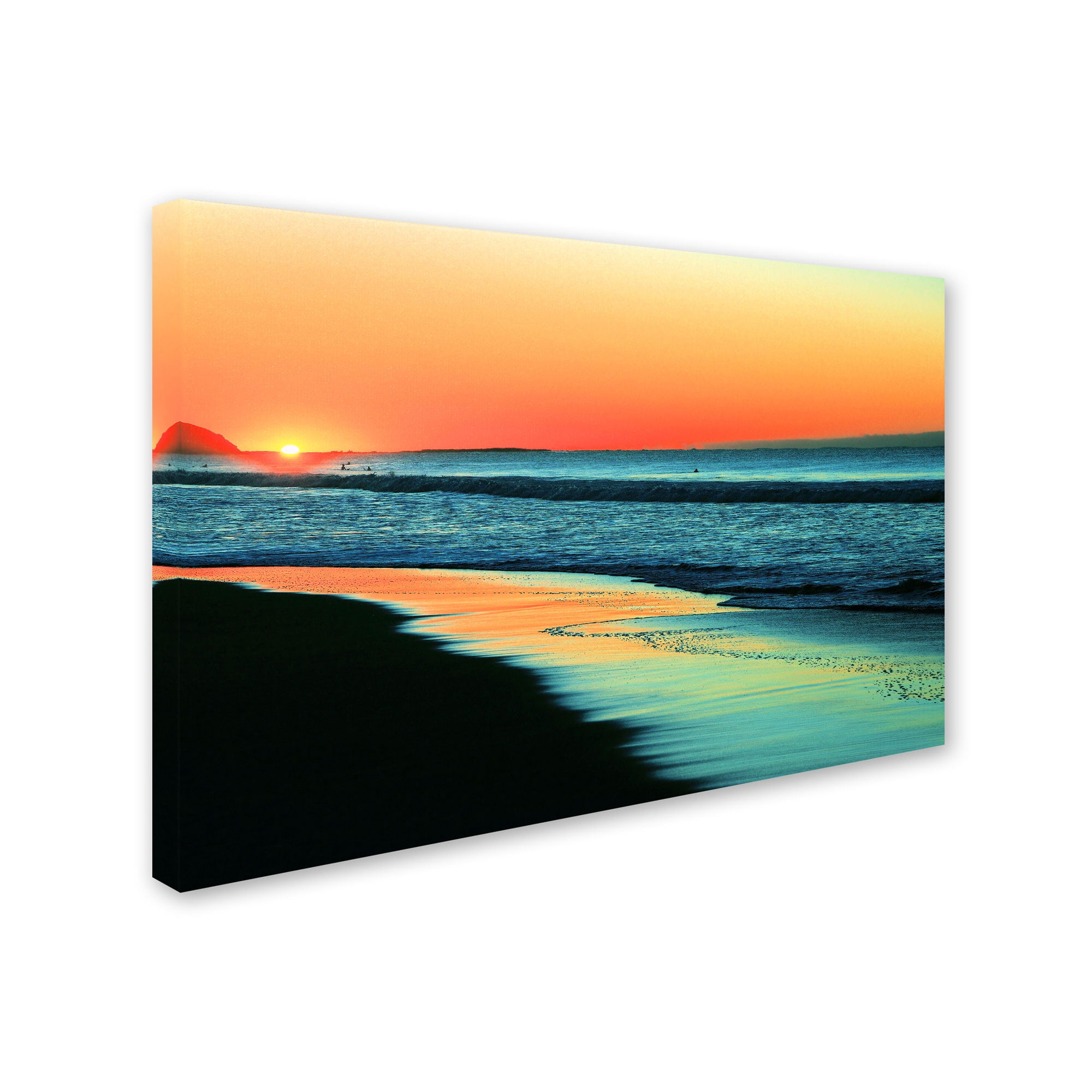 Sunrise Over Beach Landscape Canvas Art in Vibrant Colors