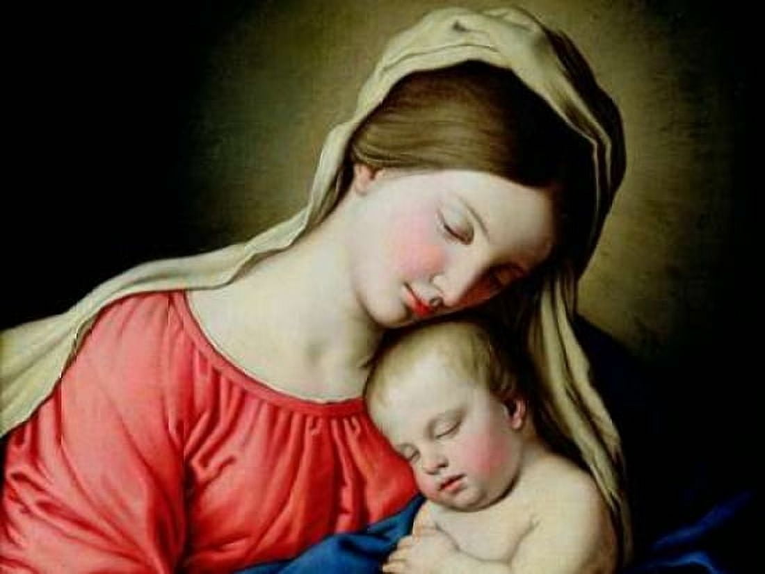 Beata Vergine con Bambino Canvas Art - Sassoferrato (22 x 28)