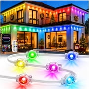 Beatineon 100FT RGB+IC Permanent Outdoor Lights, IP68 Waterproof 60LEDs Smart Christmas String Lights with APP Control