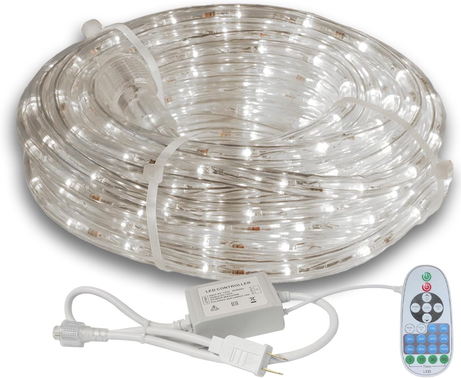 Beatineon 33FT Rope Lights Outdoor with Remote,Cuttable Connectable ...