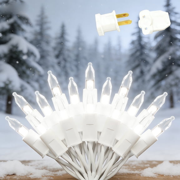 Beatineon 70-Light 23.3ft T5 String Lights, White Steady Glow with Clear Bulbs  IP68 Waterproof Indoor/Outdoor, Connectable up to 15 Sets, ETL Listed